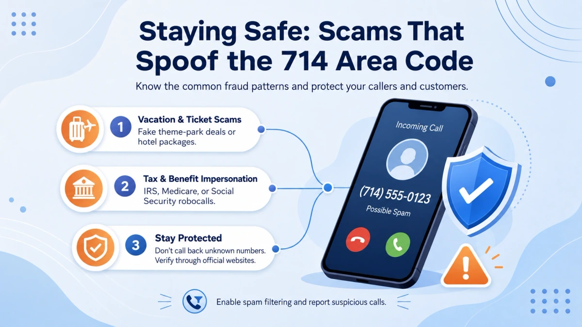 714 area code scam spoofing protection tips Anaheim Orange County