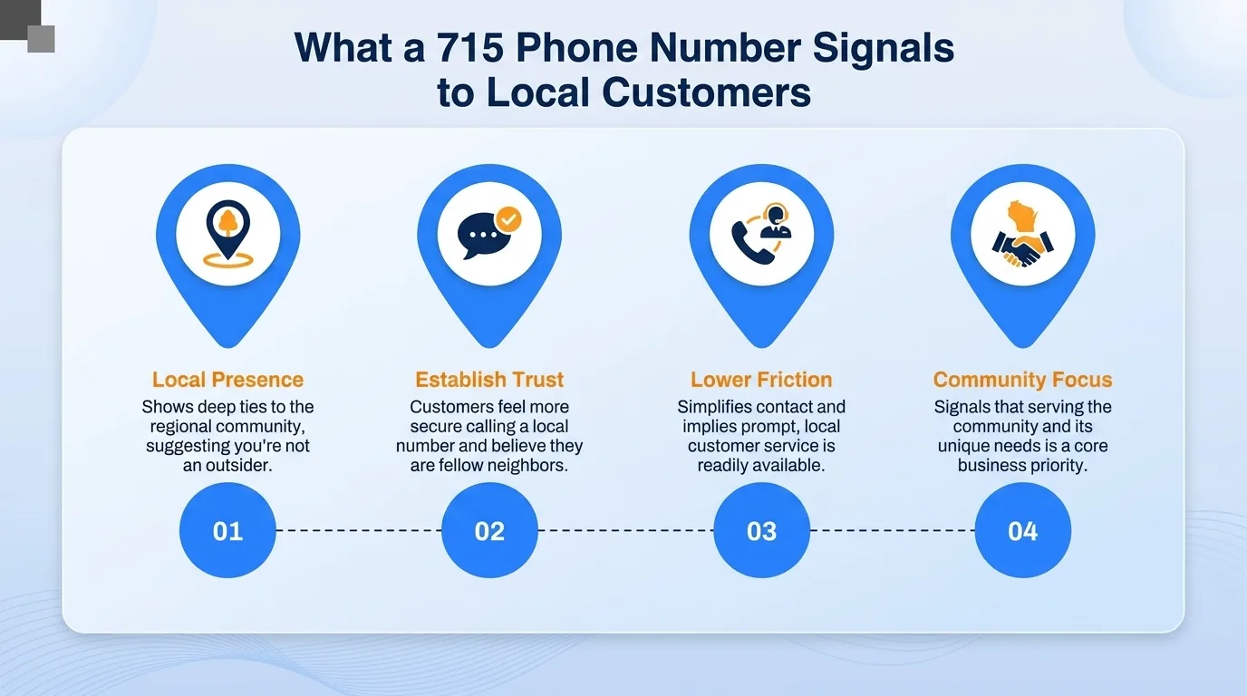 What a 715 phone number signals to local customers — local presence, establish trust, lower friction, and community focus
