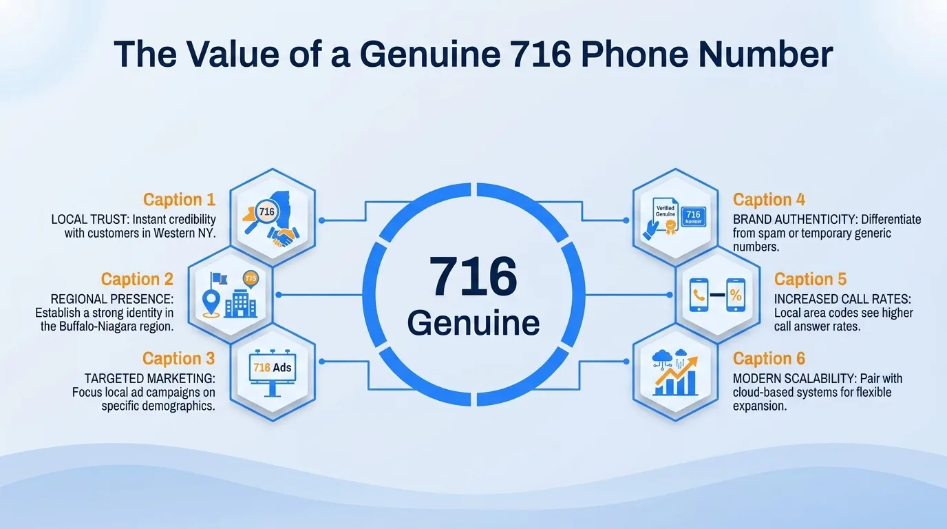 The value of a genuine 716 phone number — local trust, regional presence, targeted marketing, brand authenticity, increased call rates, and modern scalability