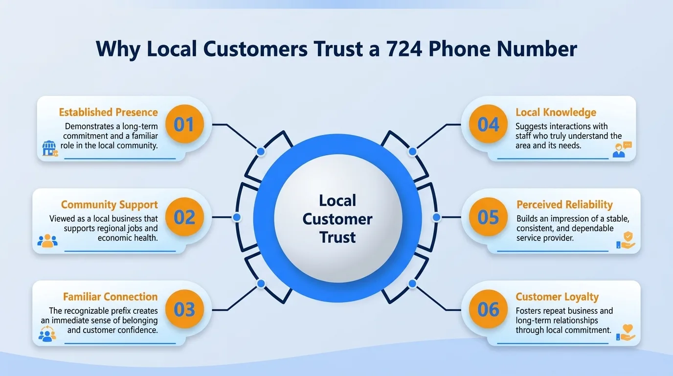 Why local customers trust a 724 phone number — established presence, community support, familiar connection, local knowledge, perceived reliability, and customer loyalty