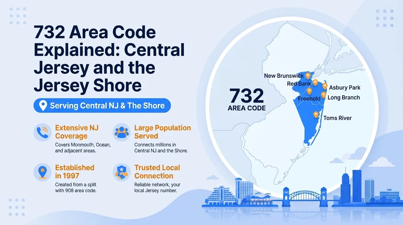 732 area code explained — central Jersey and the Jersey Shore