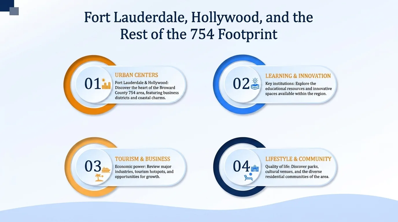 Fort Lauderdale, Hollywood, and the rest of the 754 footprint — urban centers, learning and innovation, tourism and business, and lifestyle and community