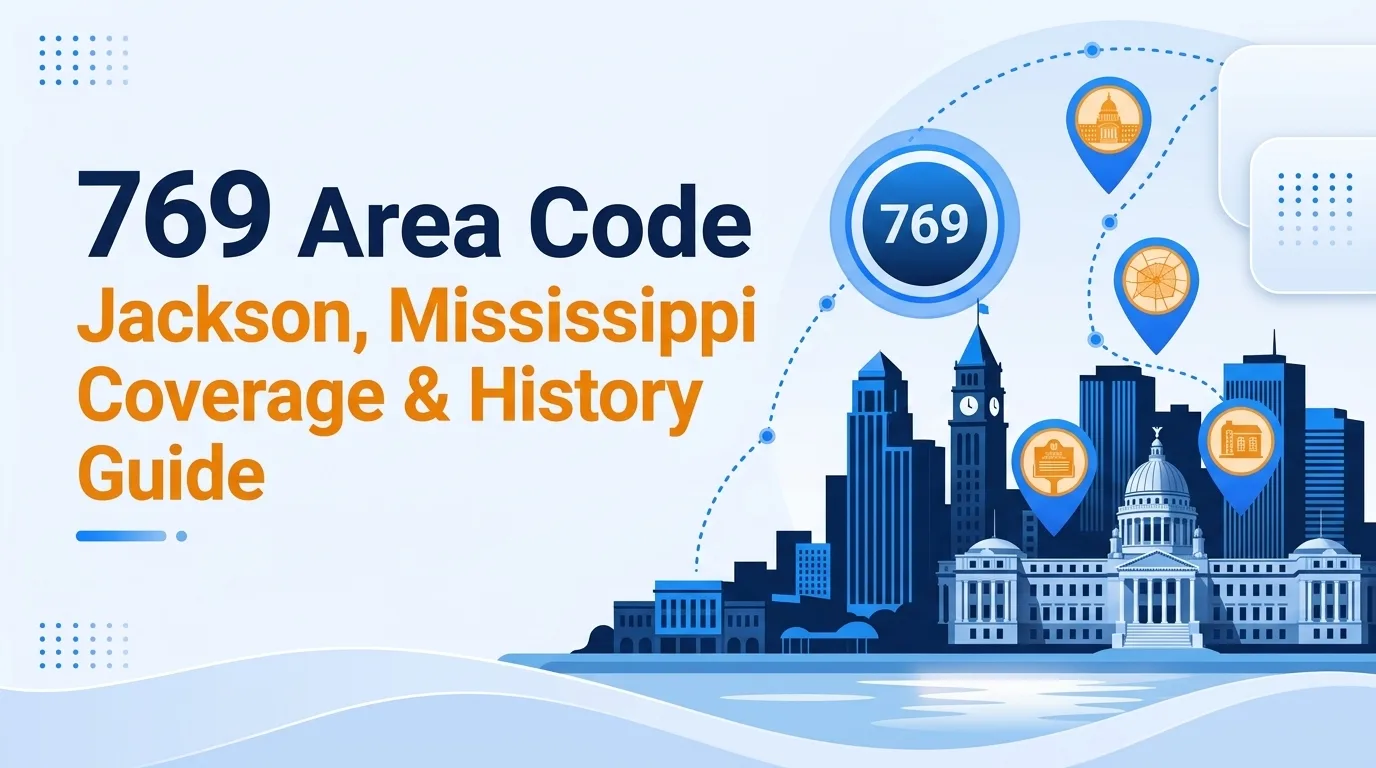 769 area code explained — Jackson, Mississippi coverage and history