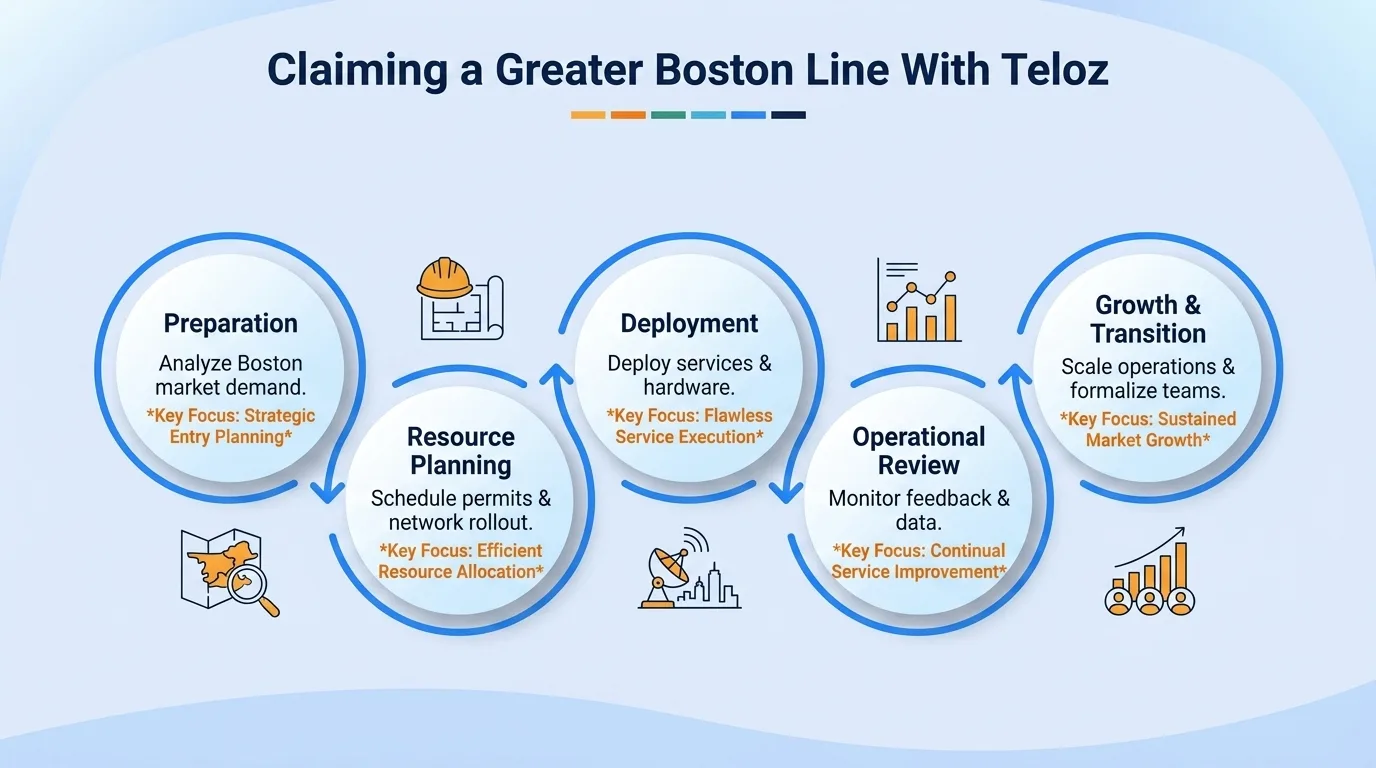 Claiming a Greater Boston line with Teloz — preparation, resource planning, deployment, operational review, and growth and transition