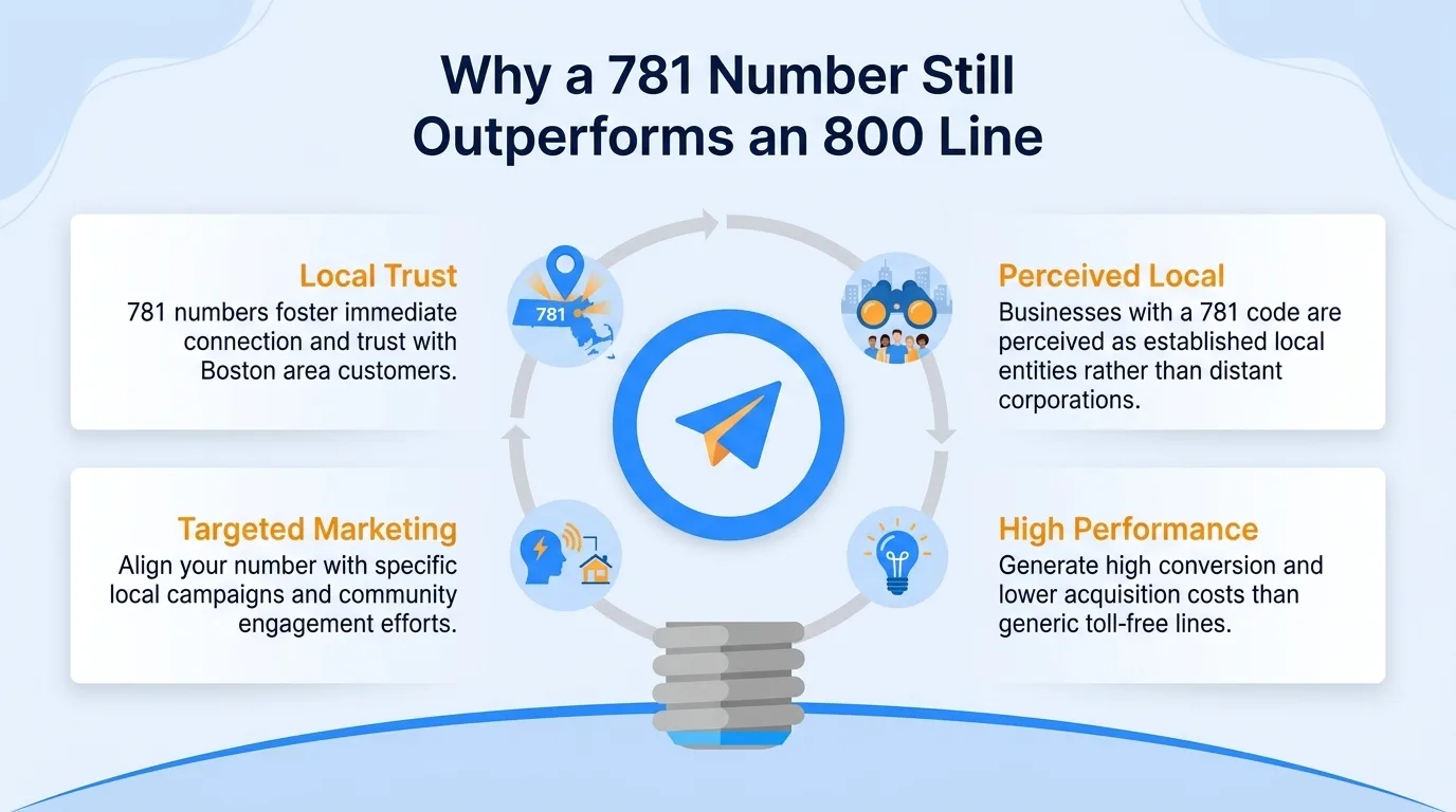 Why a 781 number still outperforms an 800 line — local trust, perceived local, targeted marketing, and high performance