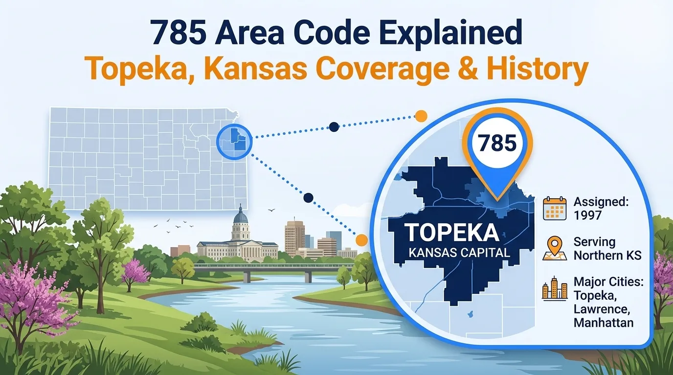 785 area code explained — Topeka, Kansas coverage and history