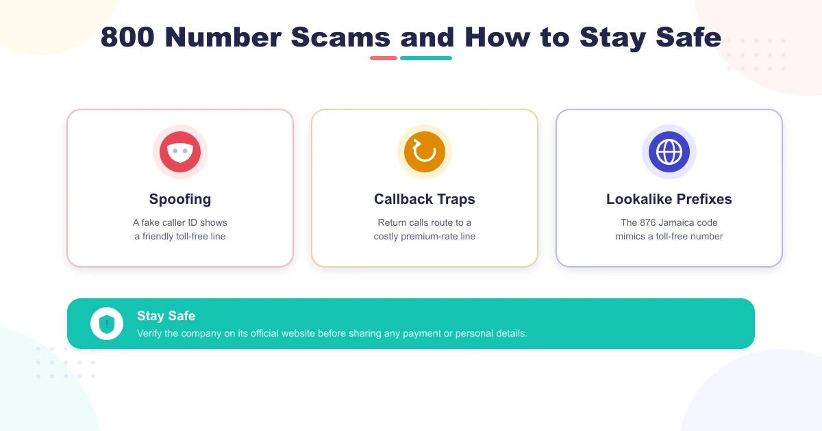 800 number scams to avoid: spoofing, callback traps, and lookalike prefixes — verify before you trust
