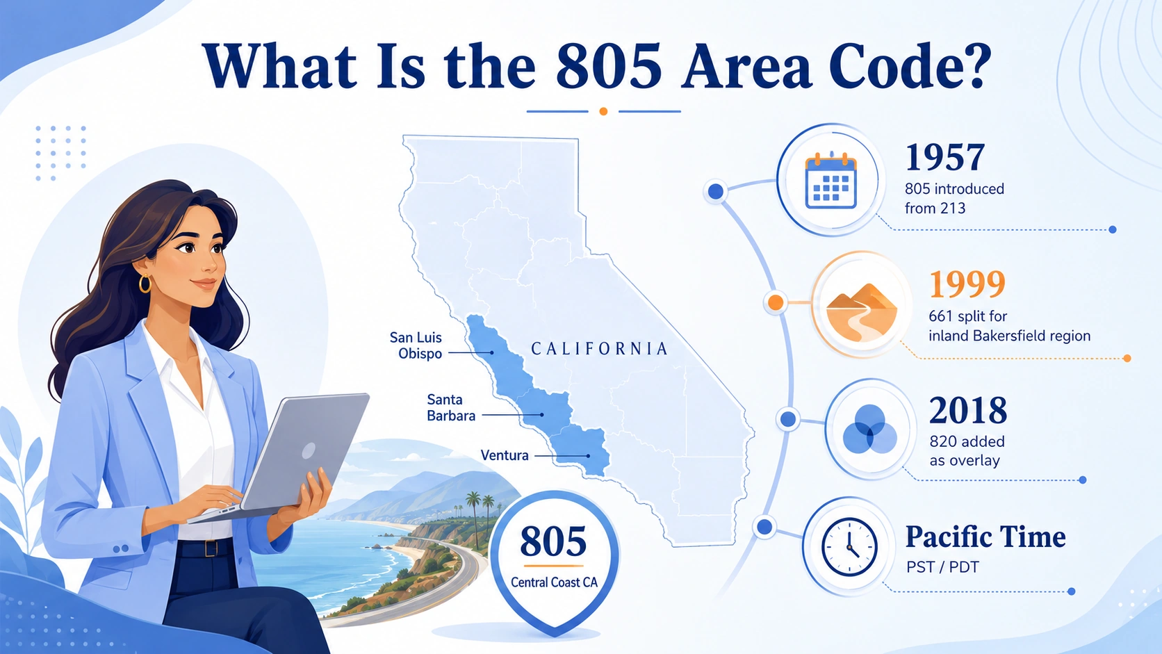 What is the 805 area code — California Central Coast history and coverage