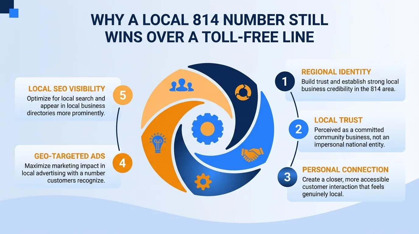 Why a local 814 number still wins over a toll-free line — regional identity, local trust, personal connection, geo-targeted ads, and local SEO visibility