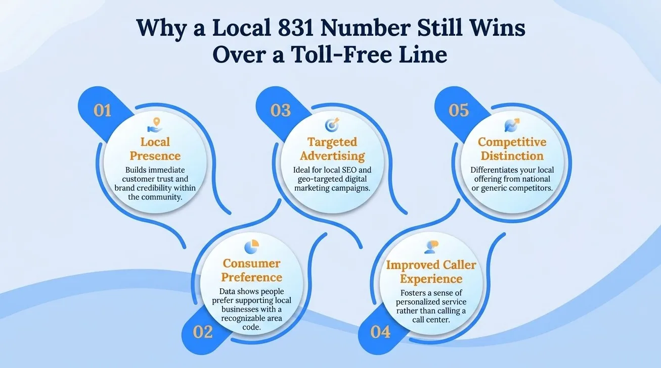 Why a local 831 number still wins over a toll-free line — local presence, consumer preference, targeted advertising, improved caller experience, and competitive distinction