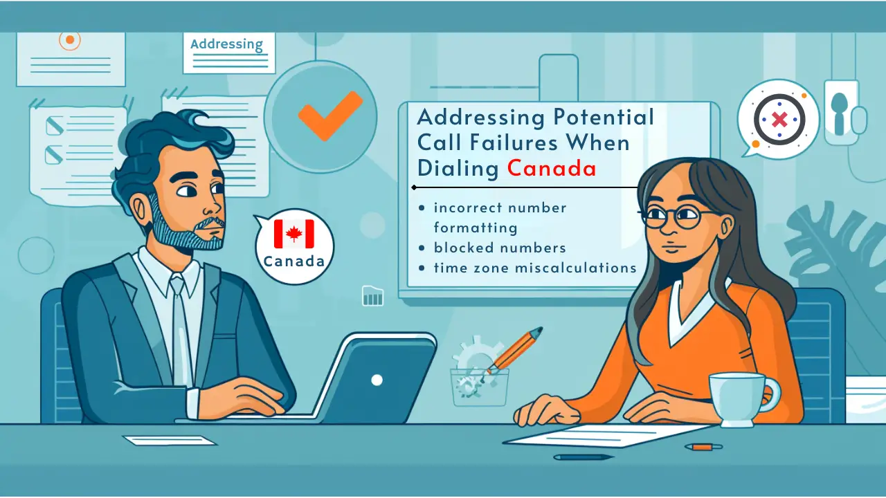 Addressing potential call failures when dialing Canada