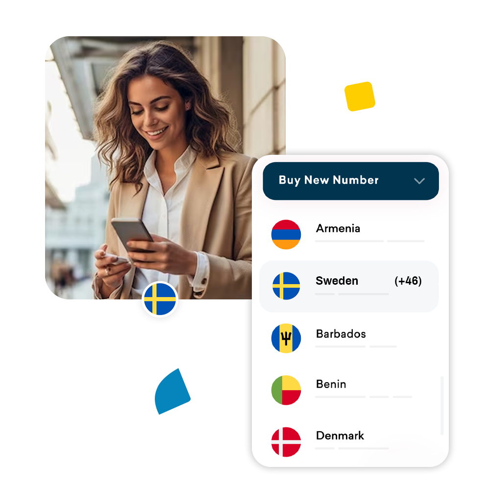 Get Swedish Virtual Phone Numbers with city codes like