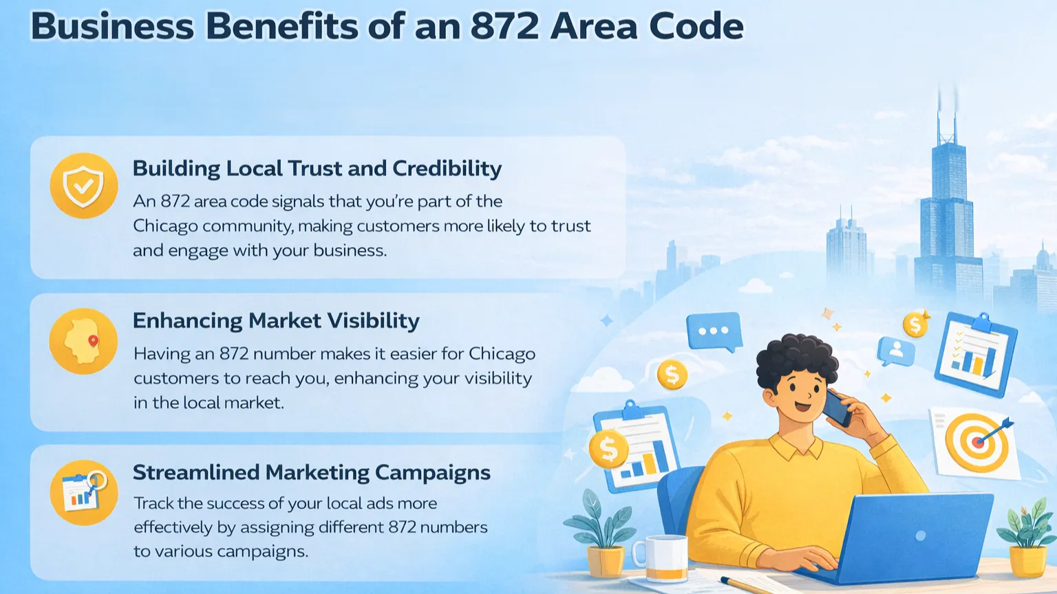 business benefits of 872 area code